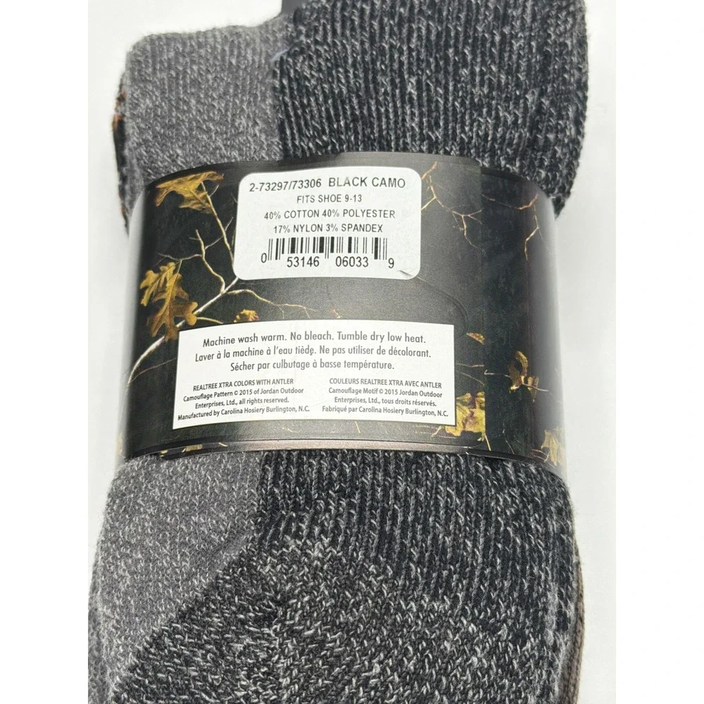 Carolina Ultimate Realtree Camo Mens Shoe Size 9-13 Acrylic‎ Blend Socks 4 Pairs
